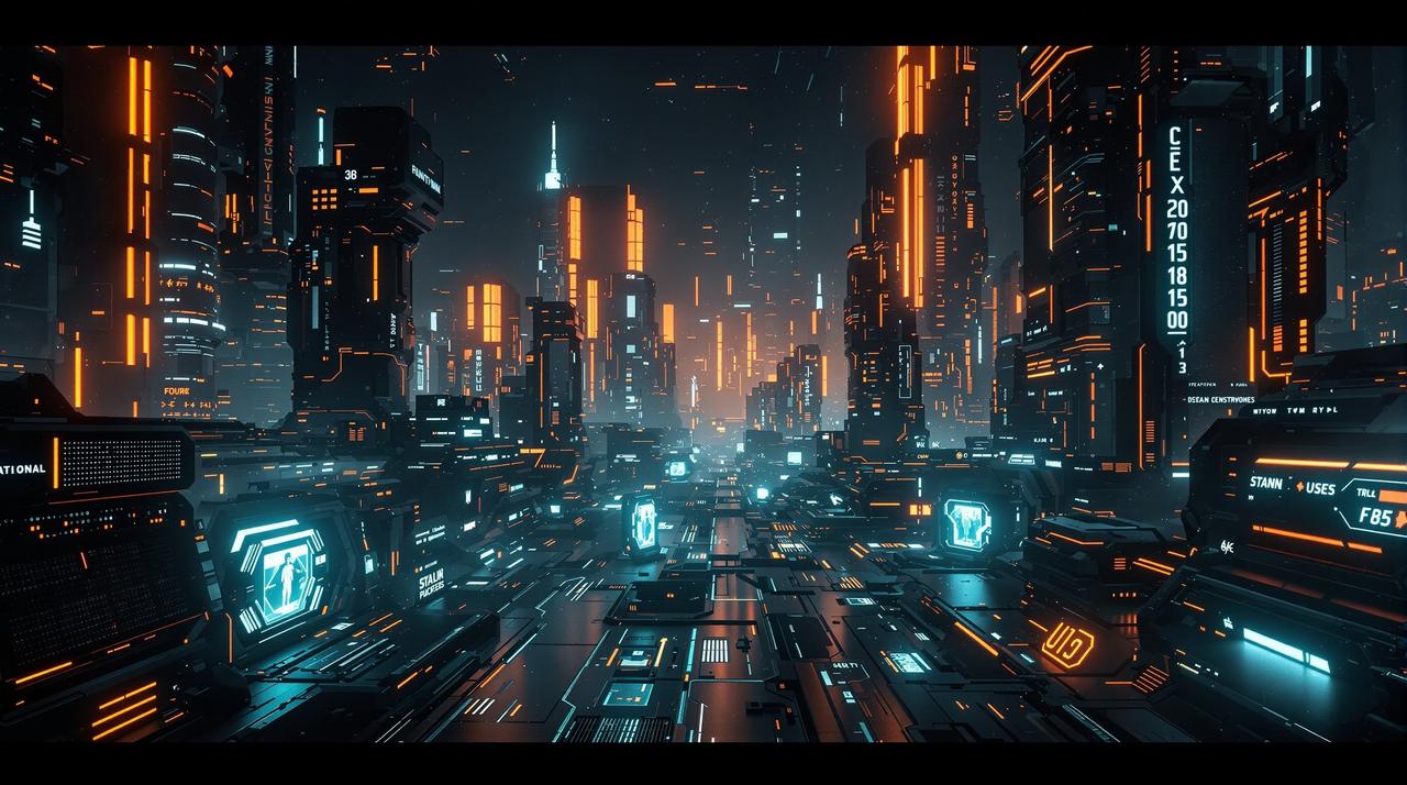 《赛博朋克2077：边缘行者》动画封面 - 在未来都市中，一群边缘人为了生存而战的故事